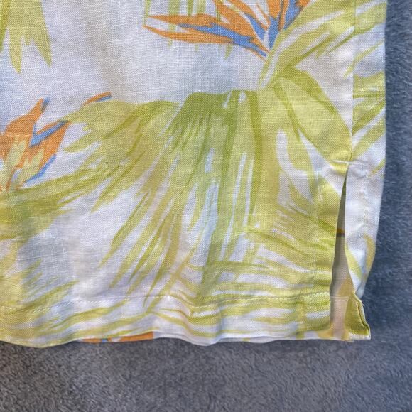 Cotton Connection Dress Medium Linen Hawaiian Tropical Floral‎ Vacation Resort - Picture 6 of 13